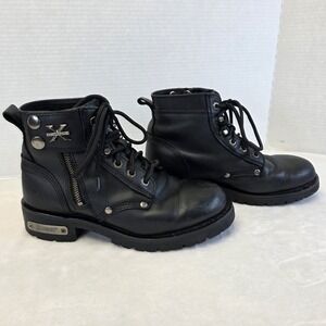 Xelement 2505 Righteous Womens Motorcycle Boots Black Size 8 Biker
